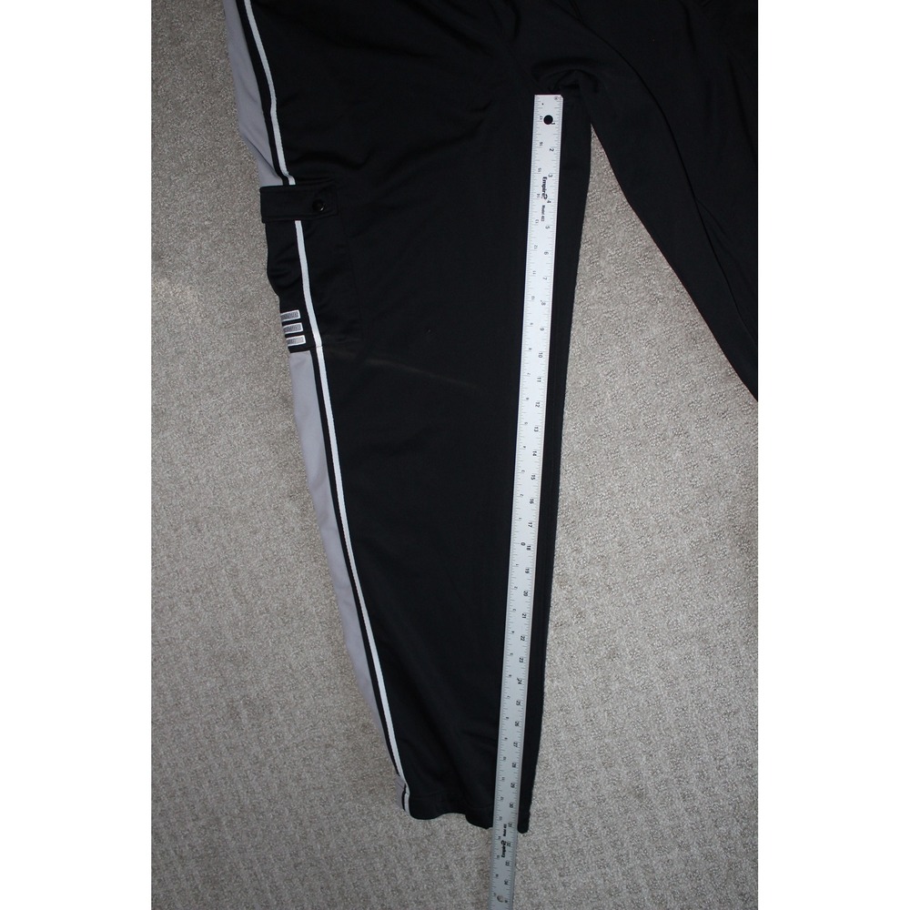 VTG Adidas Cargo Track Pants Black Grey Striped Y2K Men's Large - Picture 8 of 9